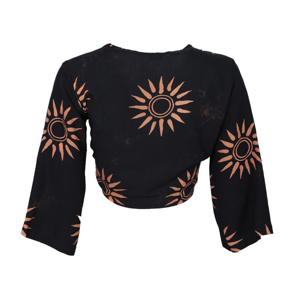 Batik Sun Pattern Wrap Top