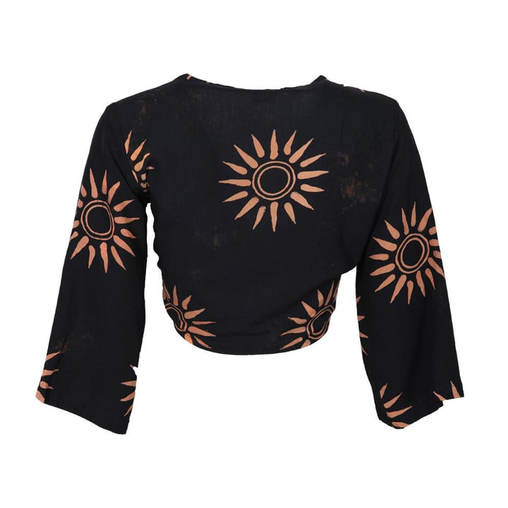 Batik Sun Pattern Wrap Top
