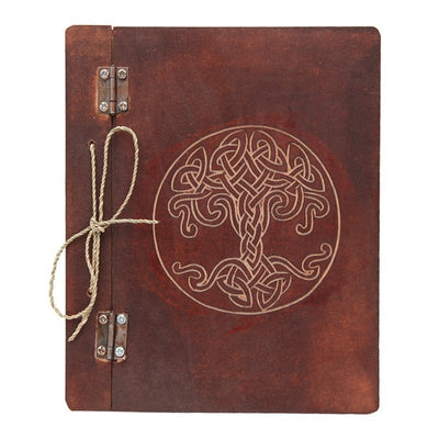 hardboard backed plain note book with celtic tree logo