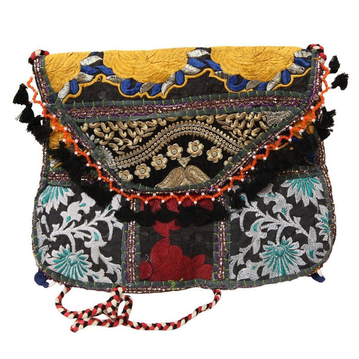 Embroidered Tassel Envelope Bag