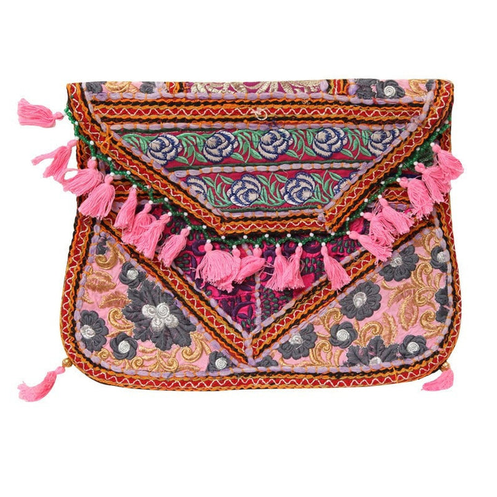 Embroidered Tassel Envelope Bag