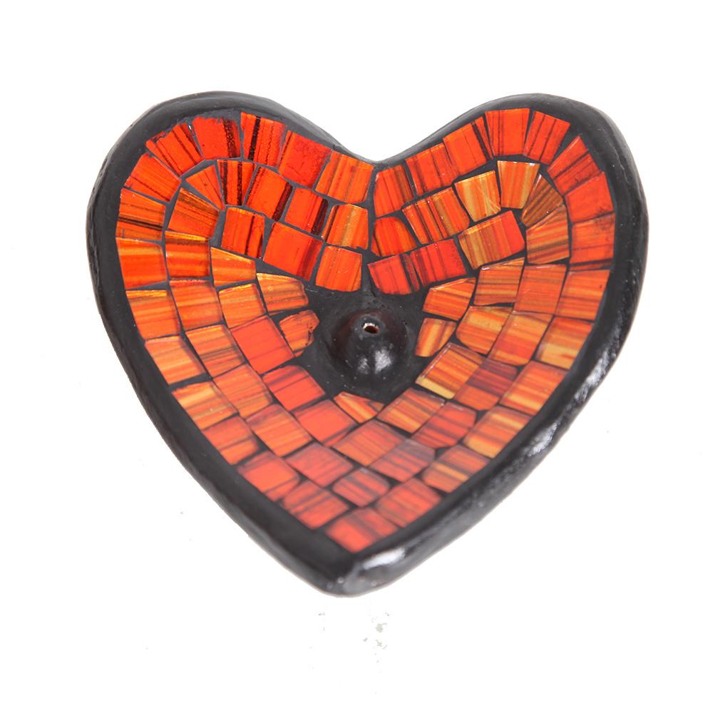 Heart Mosaic Incense Holder