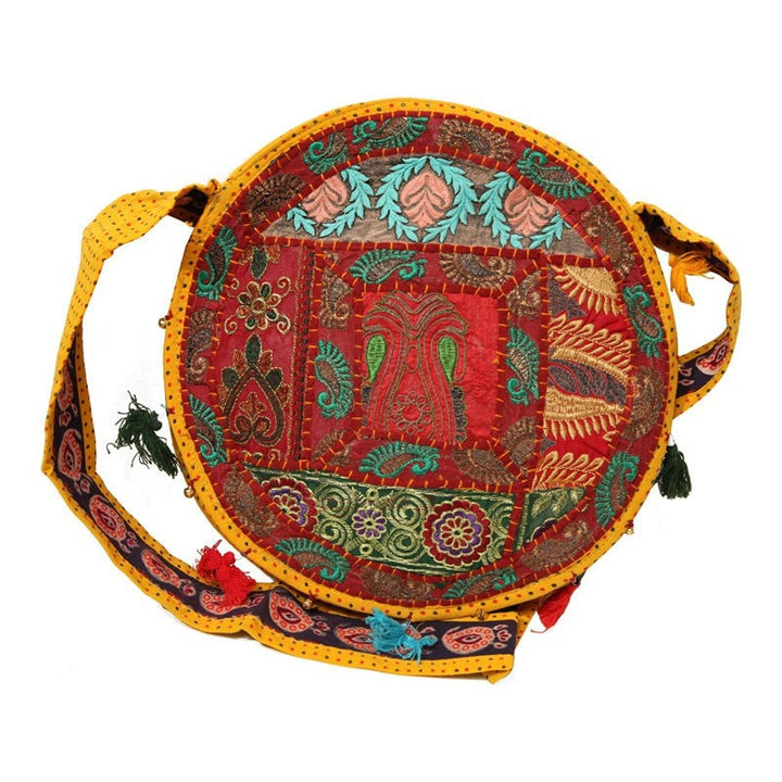 Indian Zardozi Style Embroidery Round Bag