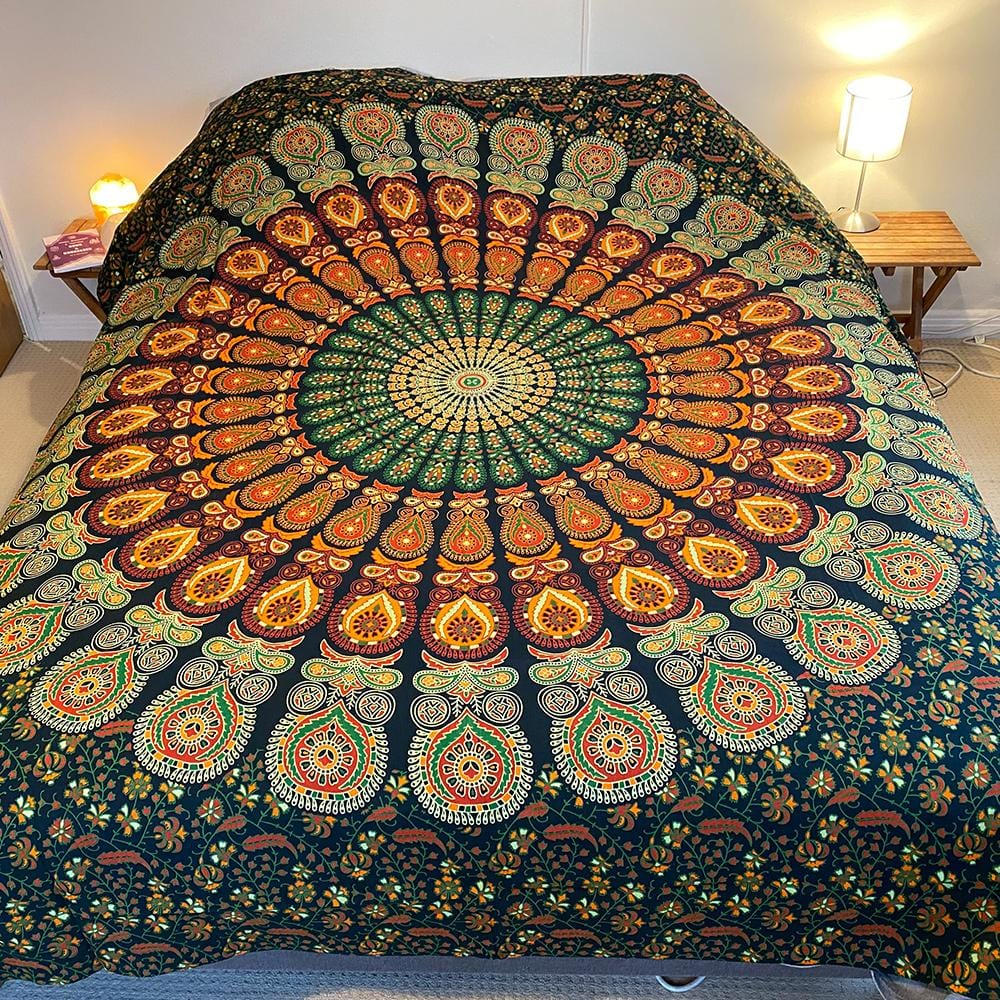 Peacock Bagru Bedspread