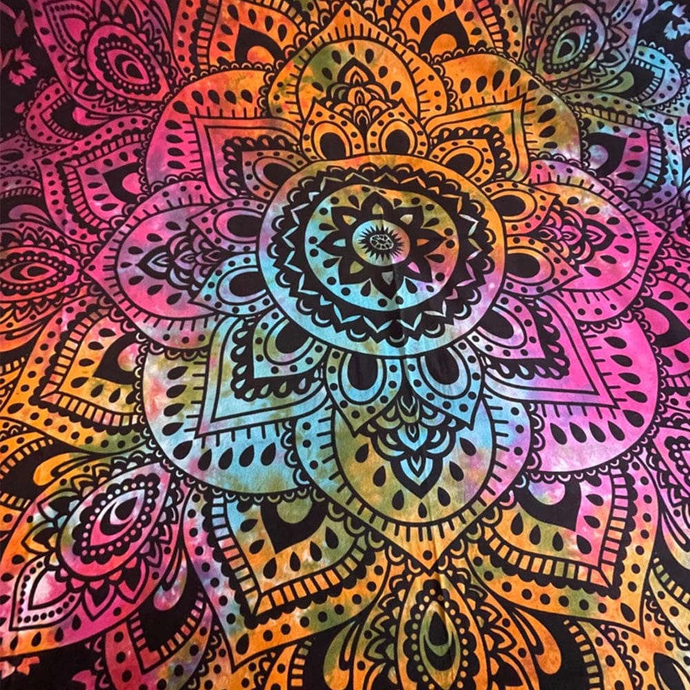 Tie Dye Mandala Double Bedspread..