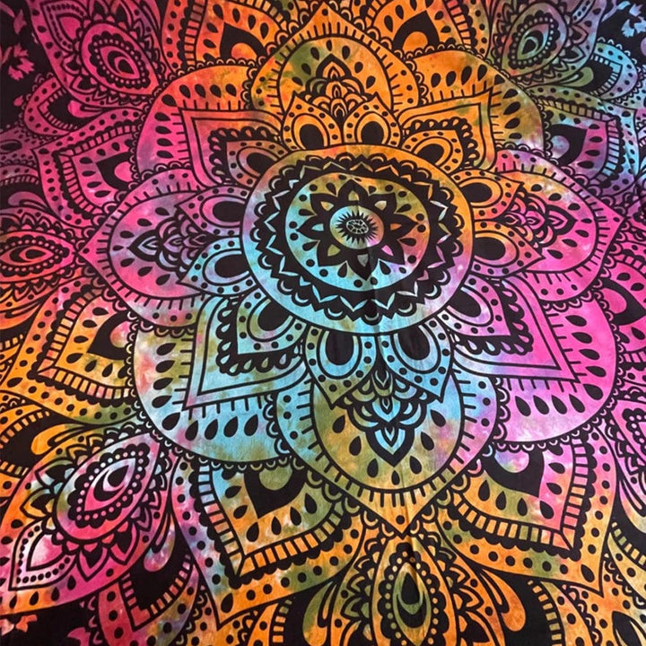 Tie Dye Mandala Double Bedspread..