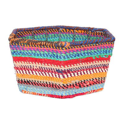 Recycled Fabric Covered Hexagonal Basket