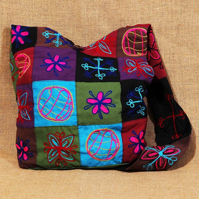 Gringo Embroidered Cotton Patchwork Bag