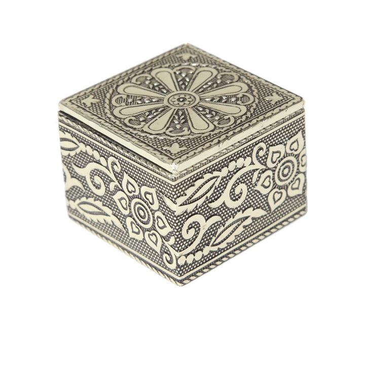 Small Gold Embossed Flower Trinket Box