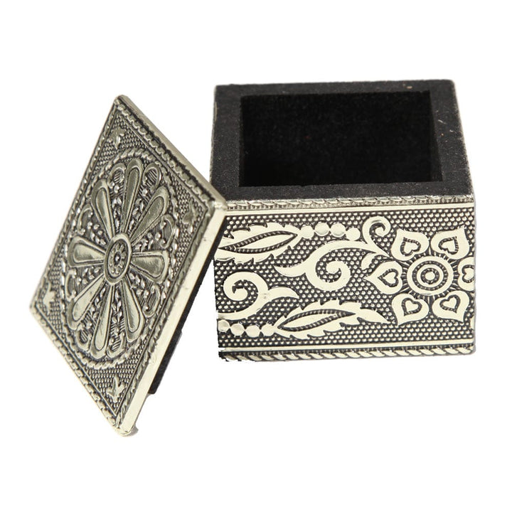 Small Gold Embossed Flower Trinket Box