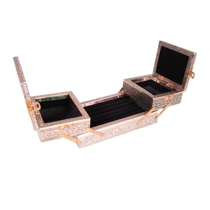 Elephant Embossed 2 Side Opening Jewellery Box