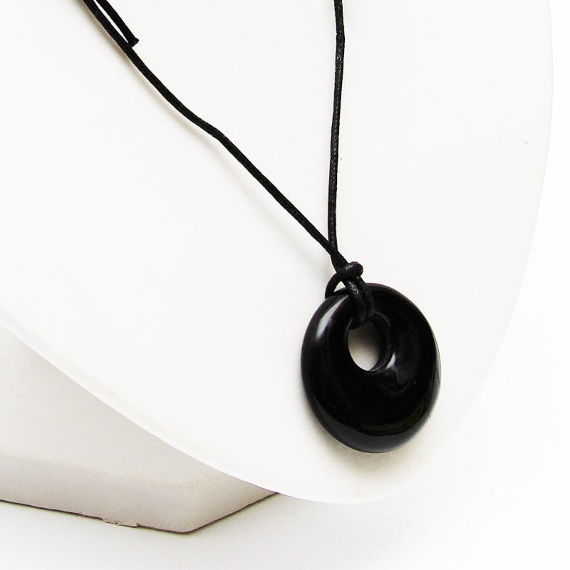 Black Obsidian Round Necklace