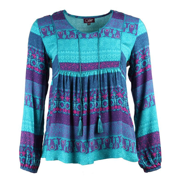 Long Sleeve Smock Blouse