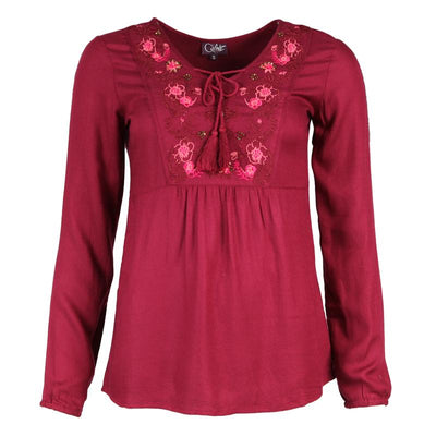 Long Sleeve Embroidered Top
