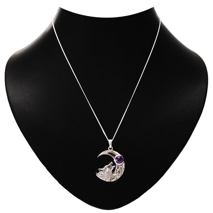 Wolf & The Moon With Amethyst Necklace