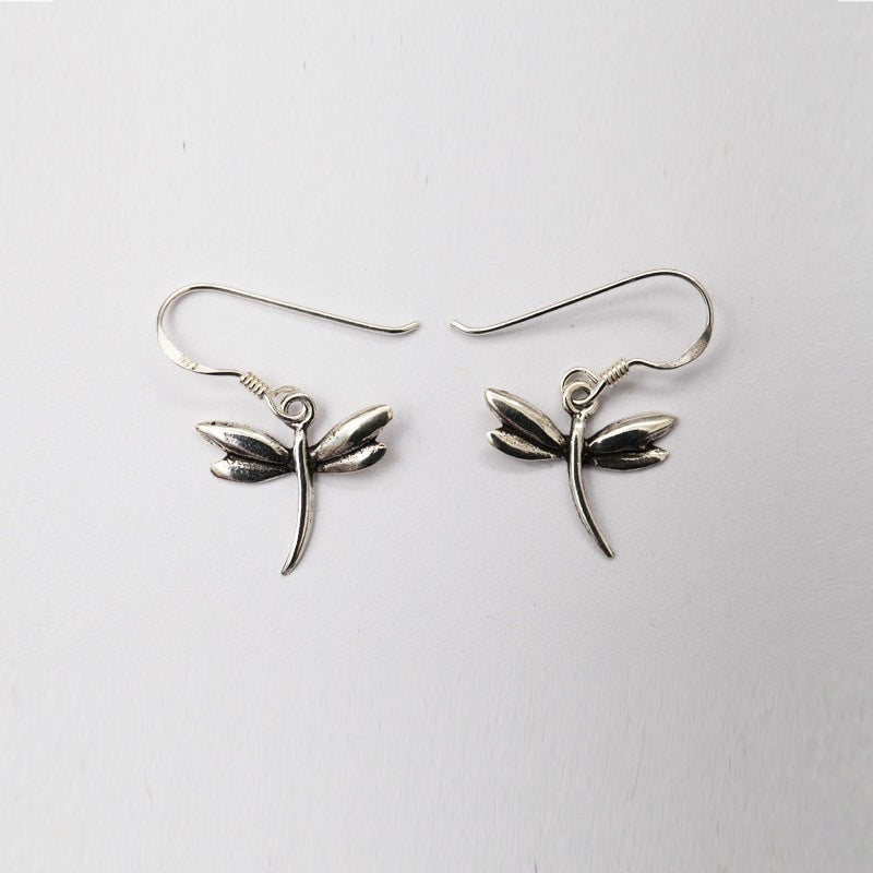Dragonfly Silver Dangle Earrings