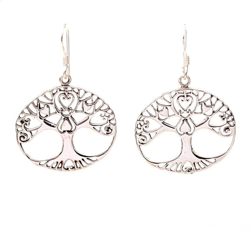 Tree Of Life Silver Earrings..