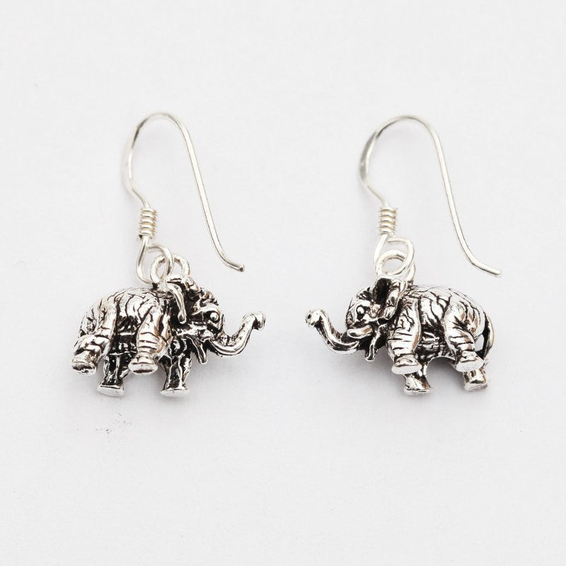 Silver Elephant Earrings