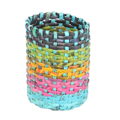 Recycled Newspaper Round Pencil Holder