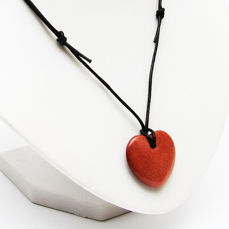 Goldstone Heart Necklace - Prosperity