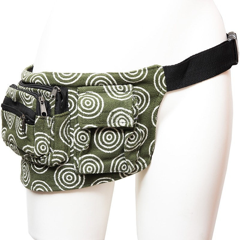 Spiral Pattern Hemp Hip Bag