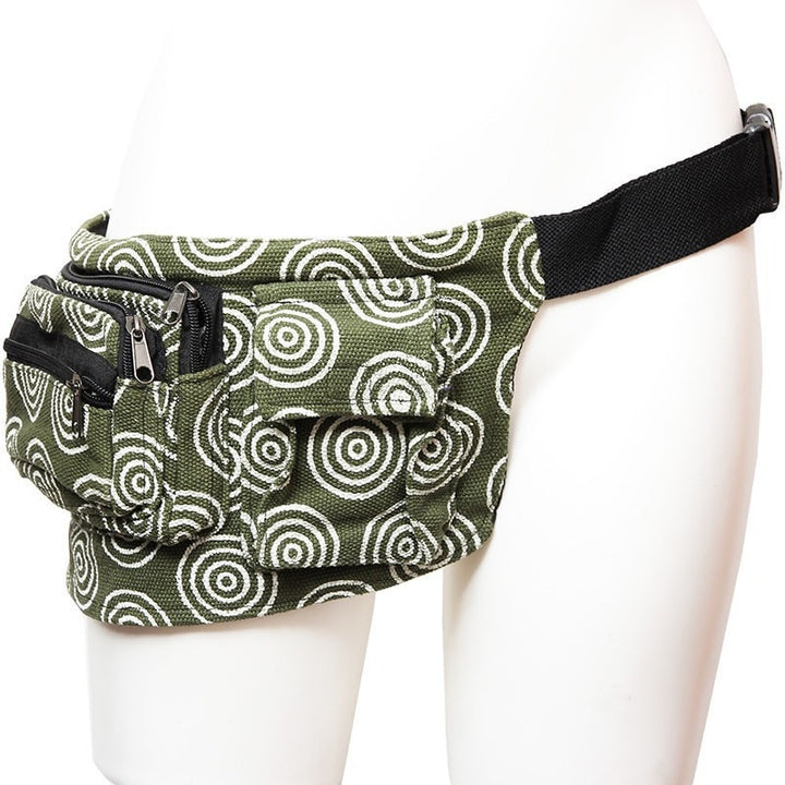 Spiral Pattern Hemp Hip Bag