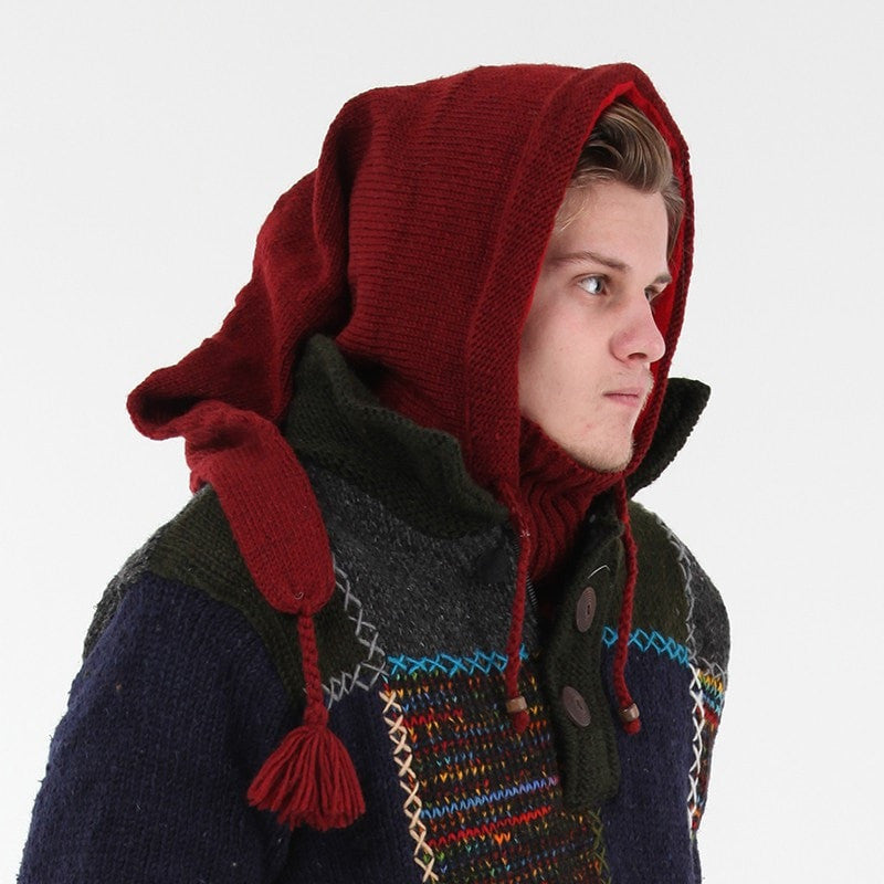 Pixie Knit Hood With Neck Warmer..
