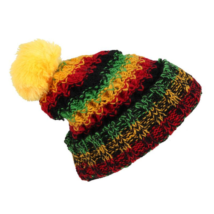 Rasta Chunky Knit Bobble Hat