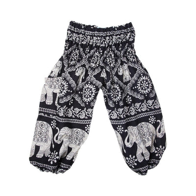 Kids Thai Elephant Print Harem Trousers