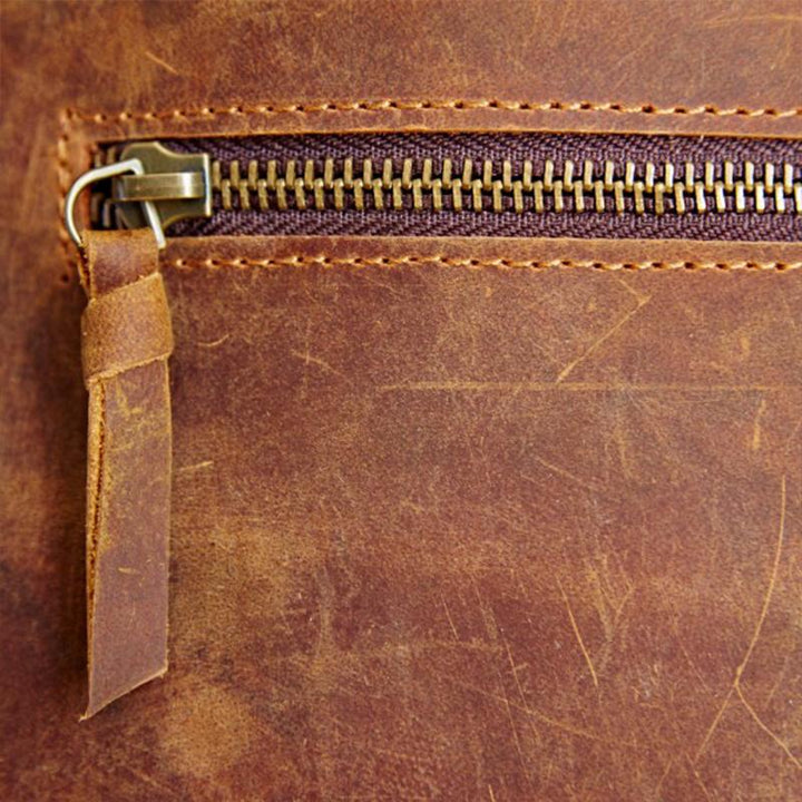 Fair Trade Leather Distressed Backpack