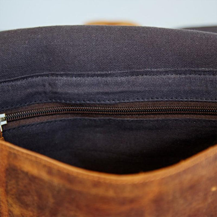 Fair Trade Leather Distressed Backpack