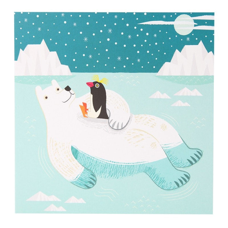 Float On Polar Bear & Penguin Card