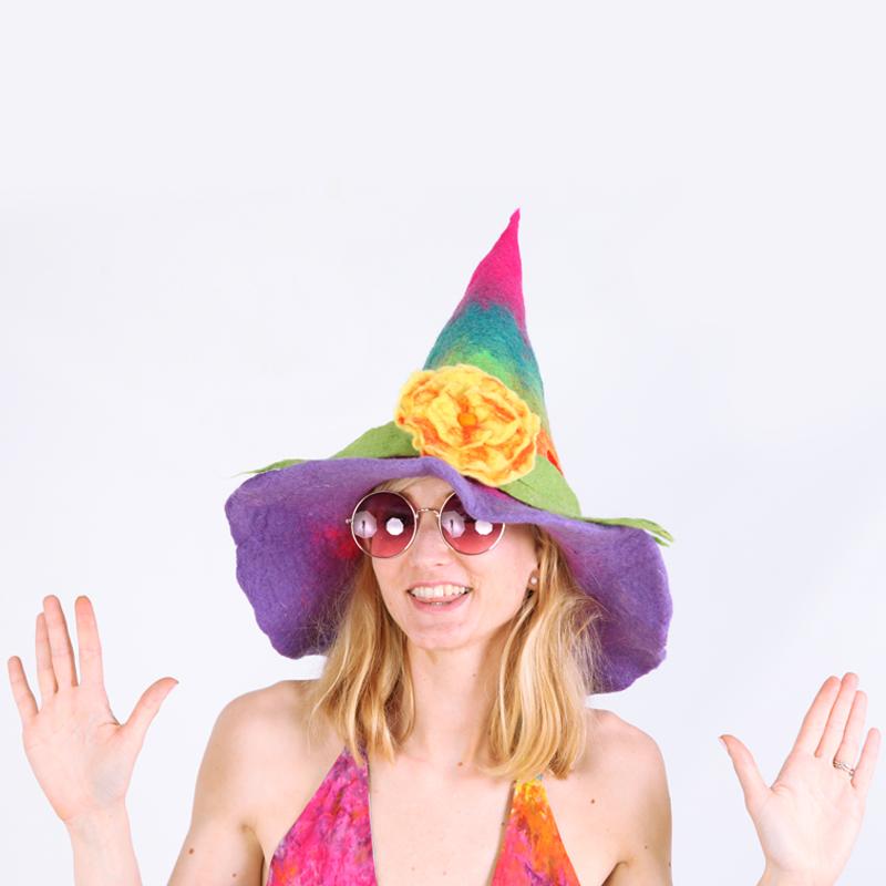 Felt Rainbow Witch Hat