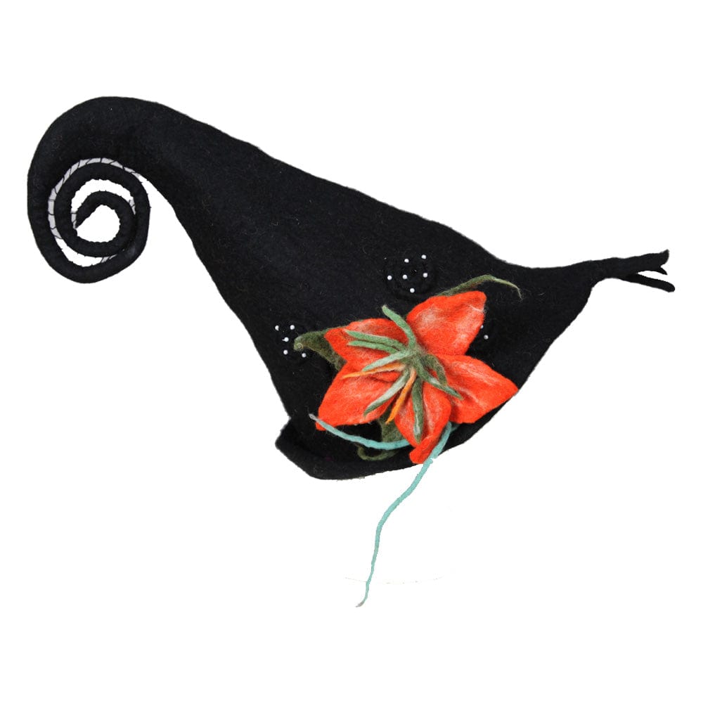 Black Felt Flower Hat