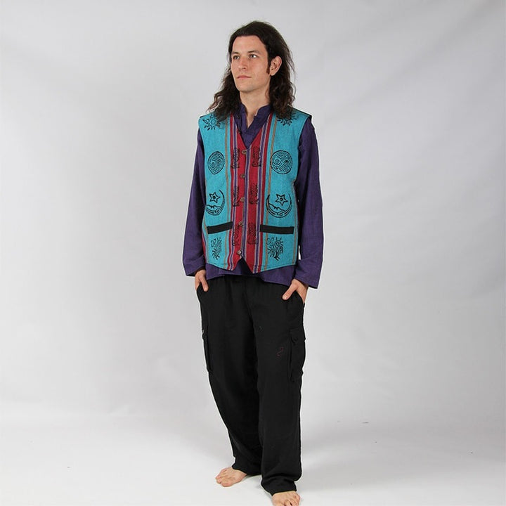 Hippy Waistcoat With Printed Pattern