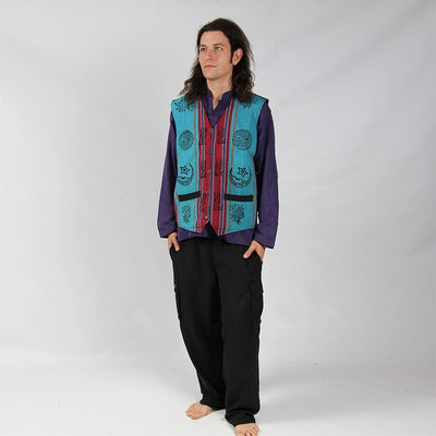 Hippy Waistcoat With Printed Pattern
