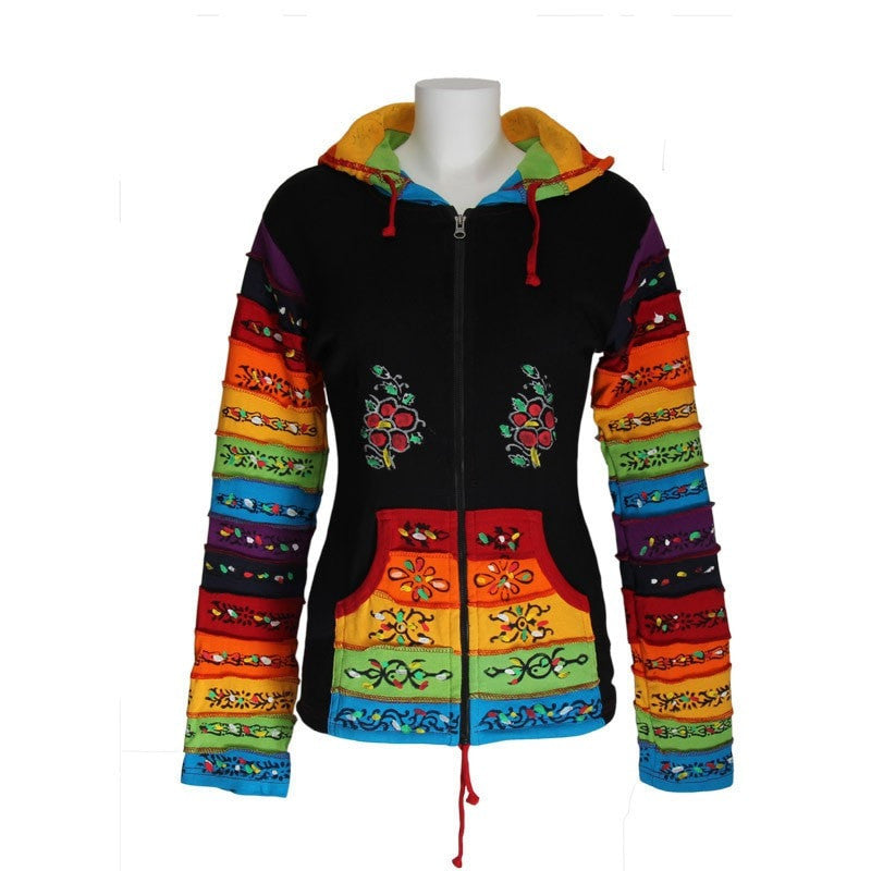 Painted Rainbow Ribbed Hoodie.. – The Hippy Clothing Co.