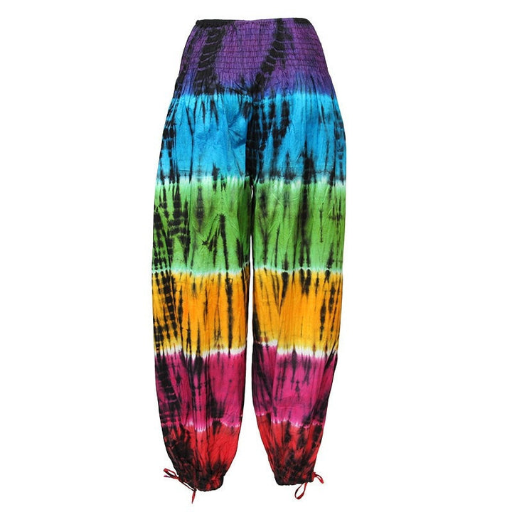 Rainbow Block Tie Dye Harem Trousers