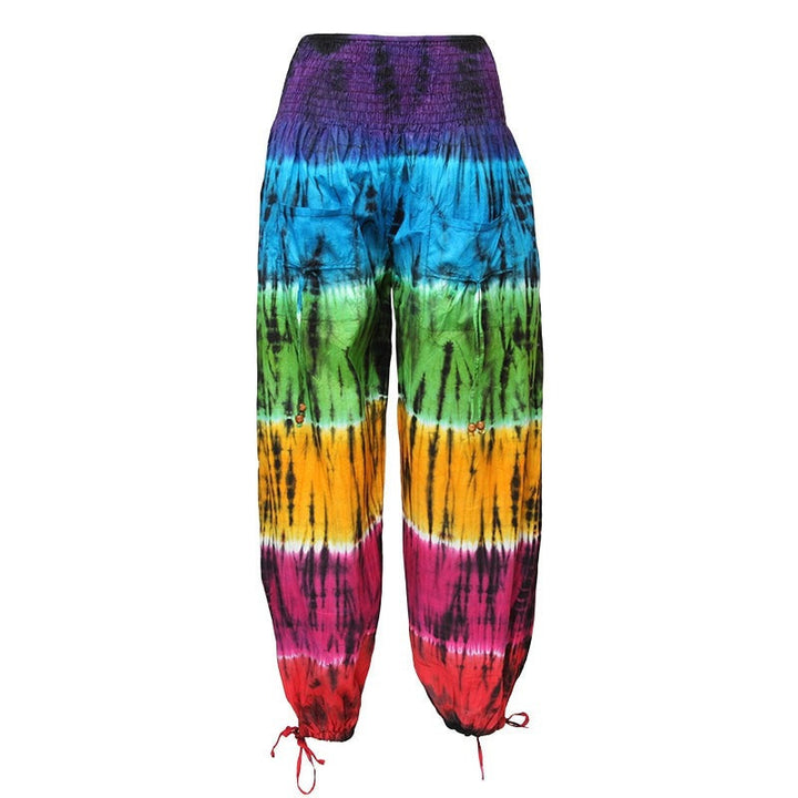 Rainbow Block Tie Dye Harem Trousers
