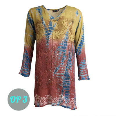 Tie Dye Embroidered Tunic