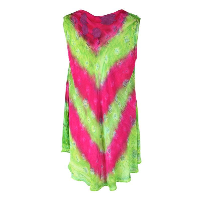 Sleeveless Embroidered Tie Dye Top