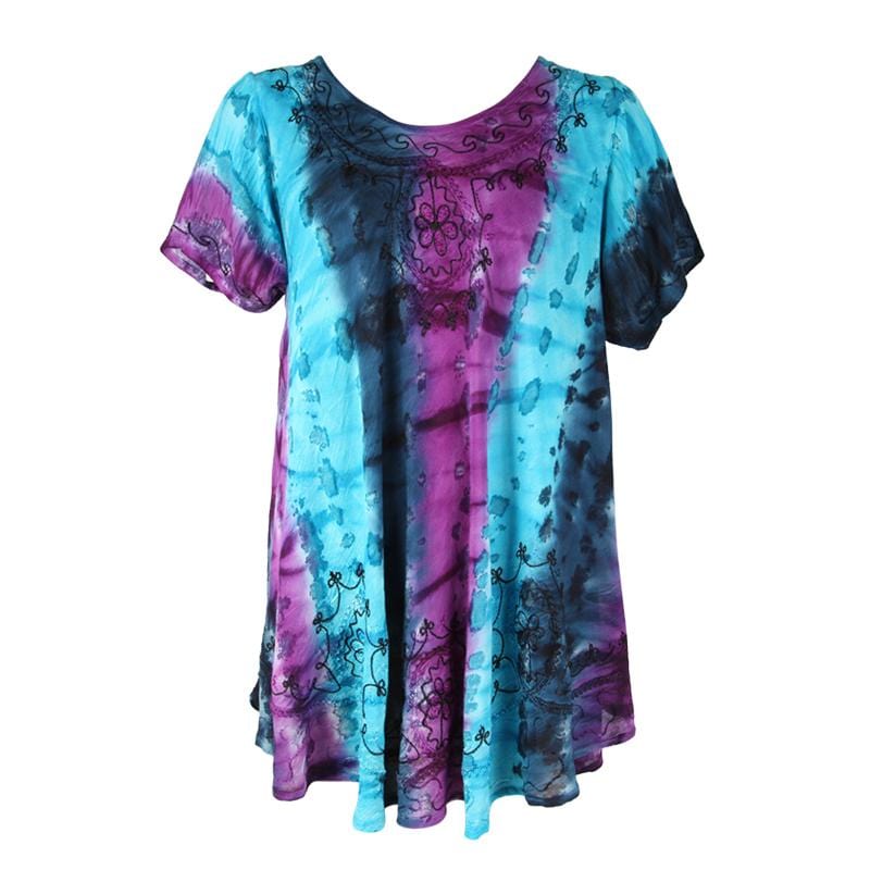 Embroidered Tie Dye Tunic