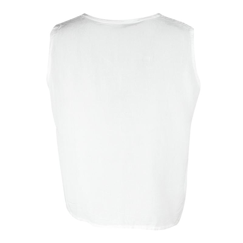 Embroidered Button Through Vest Top