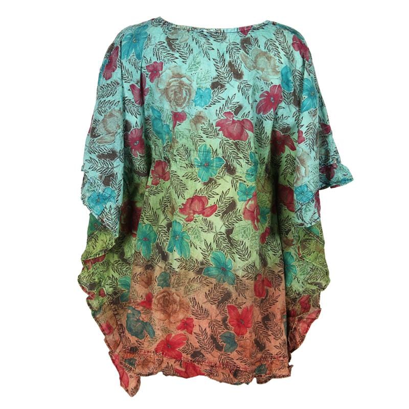 Dip Dye Embroidered Poncho
