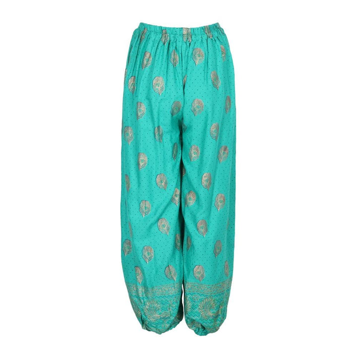 Gold Screen Print Harem Pants
