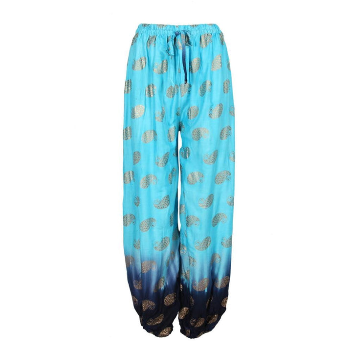 Gold Screen Print Harem Pants