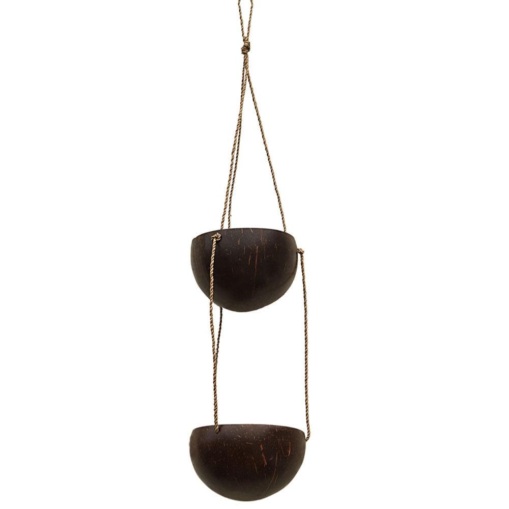 Coconut hanging planter holder