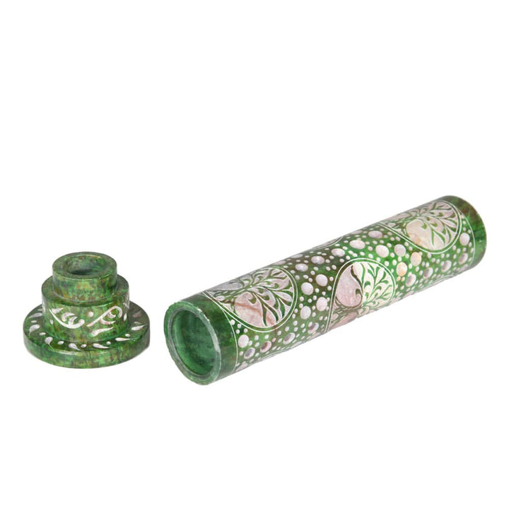 Tree of Life Design Hand Carved Soapstone Incense Tower
