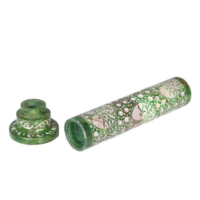 Tree of Life Design Hand Carved Soapstone Incense Tower