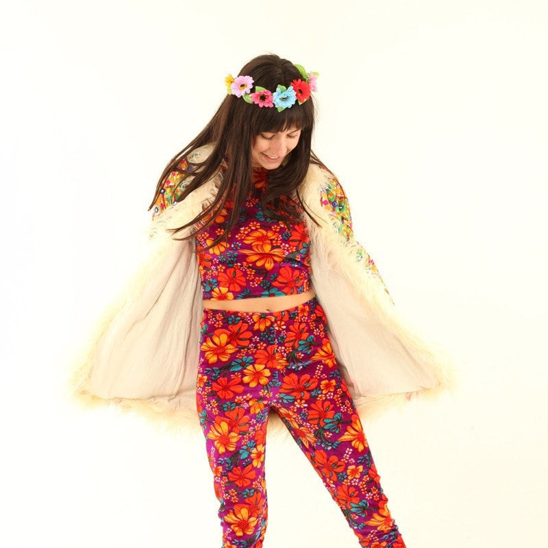 Rainbow Flower Hair Garland
